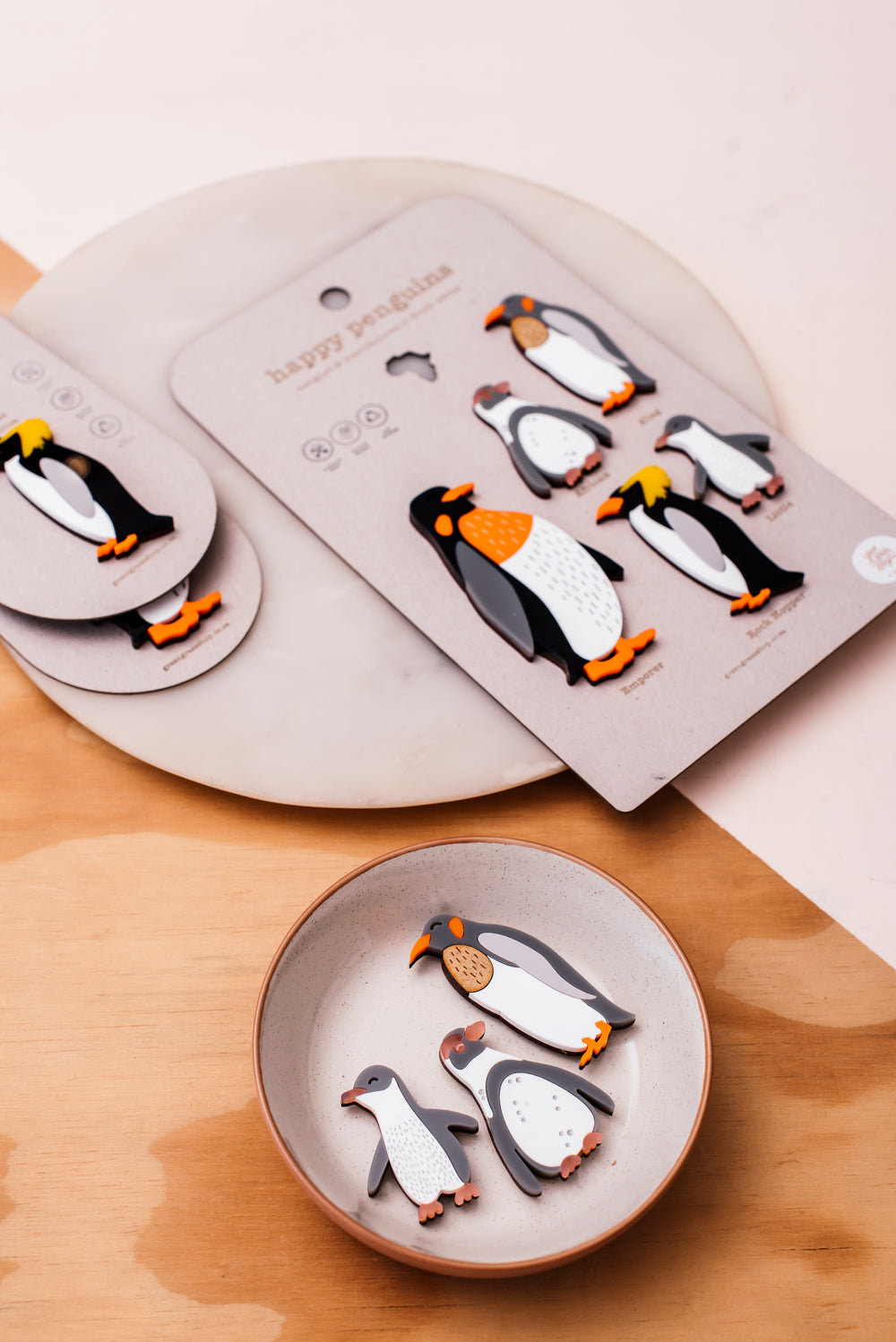 penguin magnets set of 5