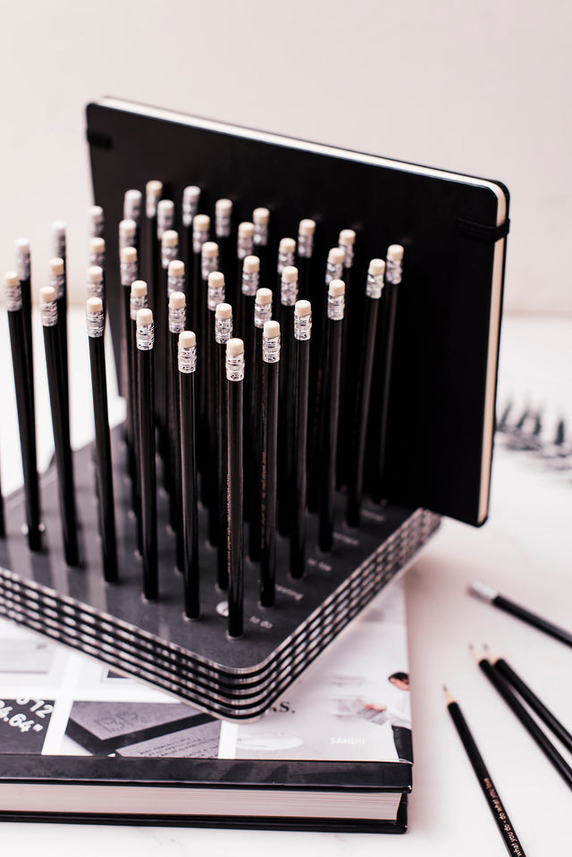 desk organiser with pencils