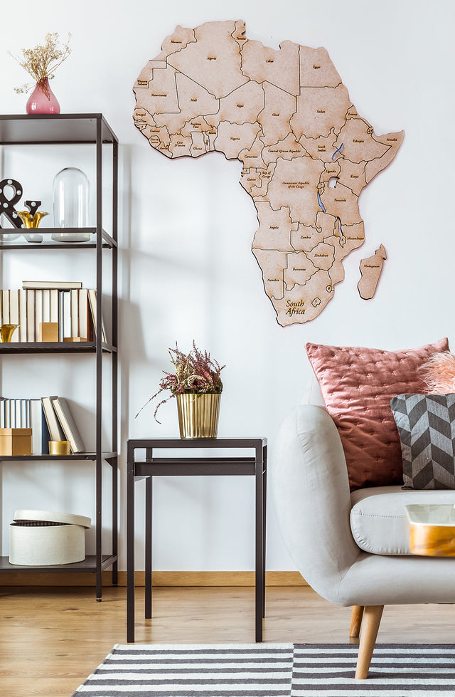 puzzle africa wall-mounted