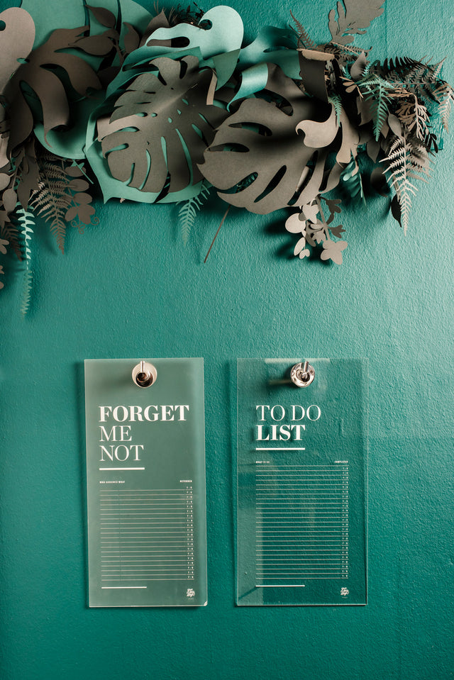 forget-me-not & to-do plaques