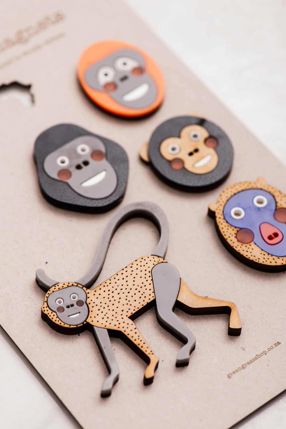 monkey fridge magnets set of 5